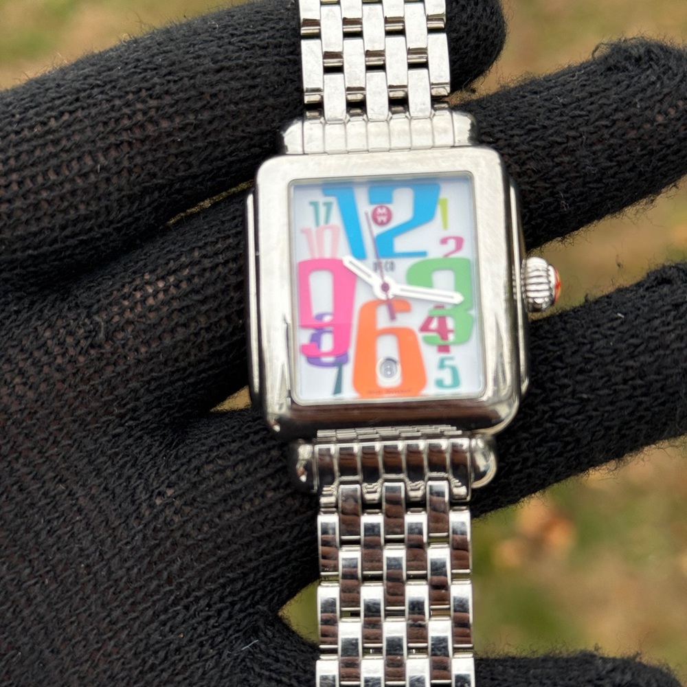 Michele Silver Watch with Multicolor Dial Womens Watch - Picture 5 of 16
